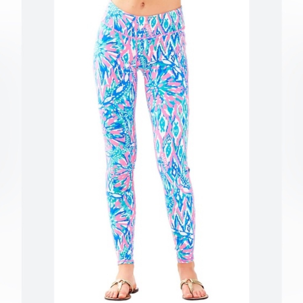 Lilly Pulitzer Pink & Blue Printed luxletic upf 50 Leggings